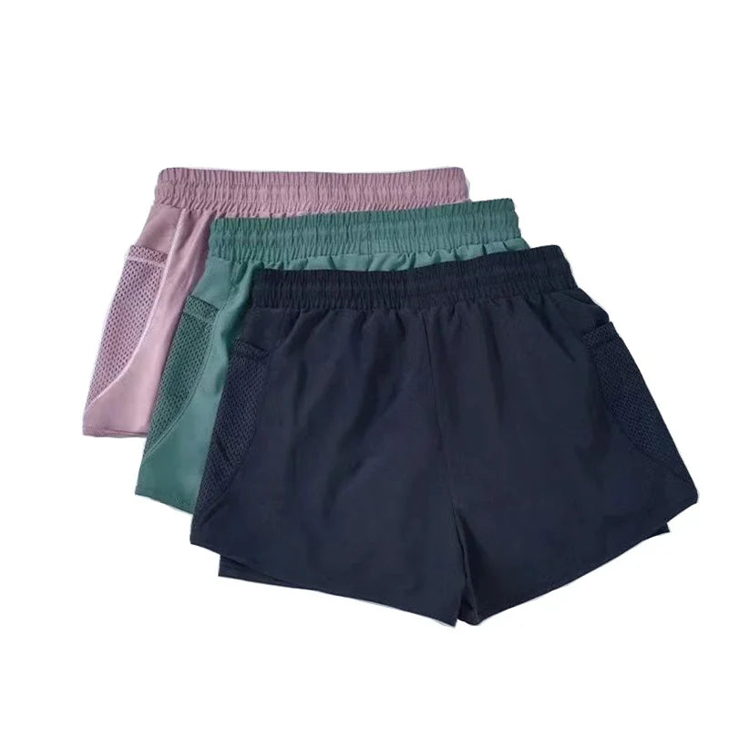 Shorts Feminino Cintura Alta Esportivo Anti-Walking