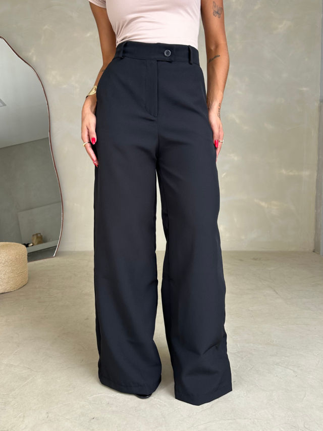 Calça Pantalona Feminina em Alfaiataria Cintura Alta Zara