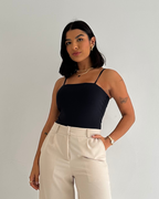 Body Básico Feminino em Poliamida Bia