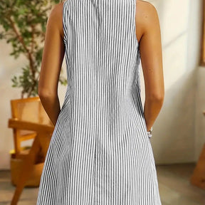 Vestido Feminino Sem Mangas Listrado