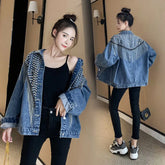 Jaqueta jeans feminina cravejada