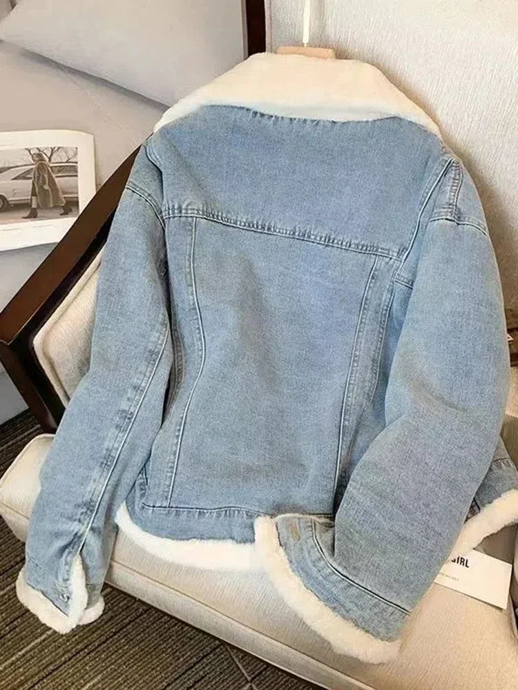 Jaqueta Feminina Jeans de pele