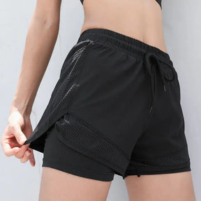 Shorts Feminino Cintura Alta Esportivo Anti-Walking
