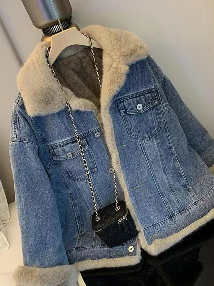 Jaqueta Feminina Jeans de pele