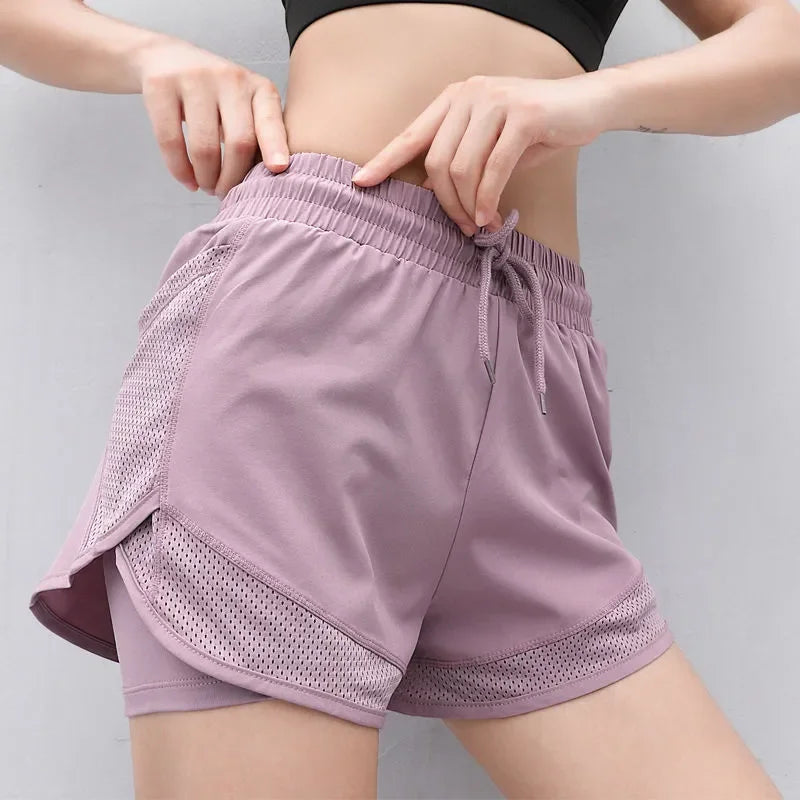 Shorts Feminino Cintura Alta Esportivo Anti-Walking