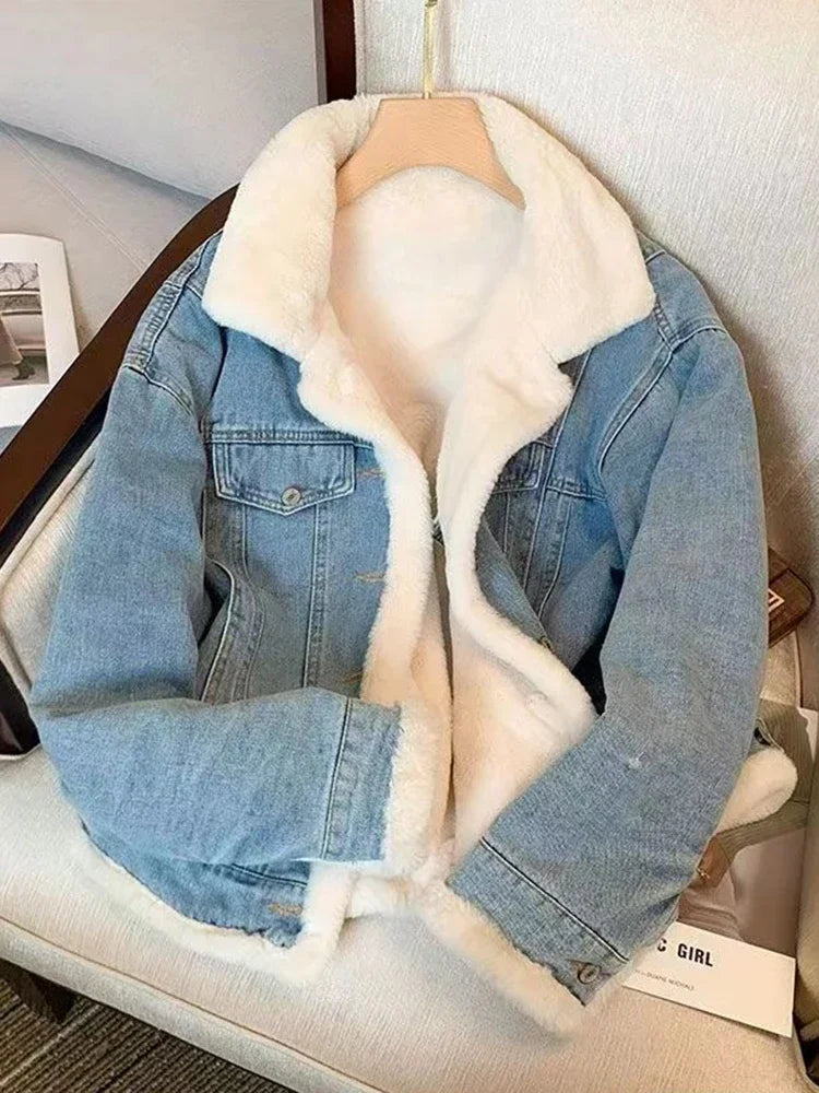 Jaqueta Feminina Jeans de pele