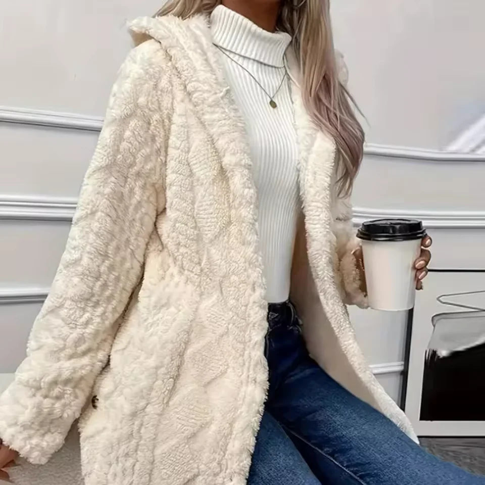 Casaco Feminino de Lã Texturizado