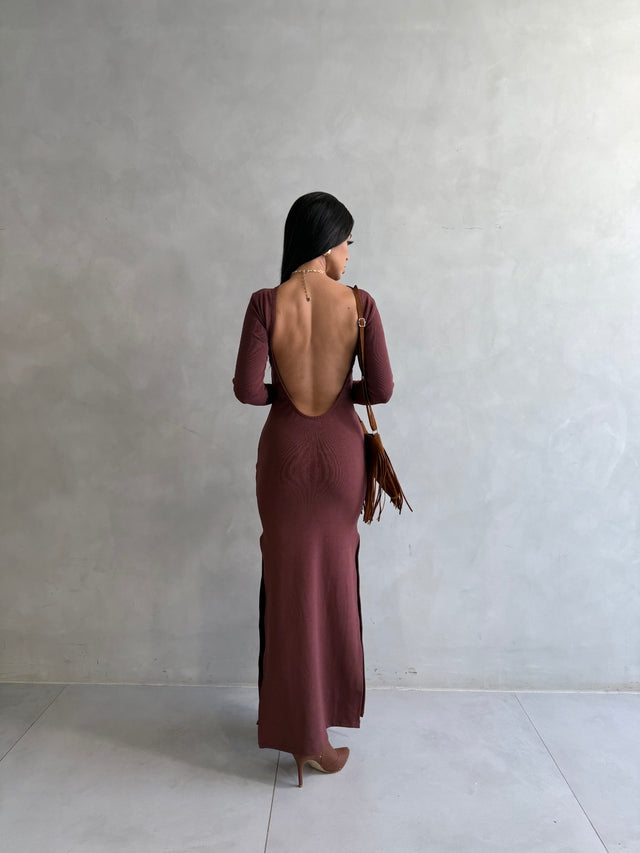 Vestido Manga Costas Nua