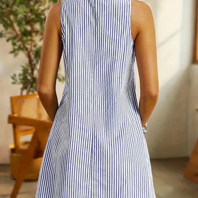 Vestido Feminino Sem Mangas Listrado