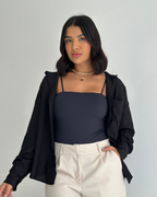 Body Básico Feminino em Poliamida Bia