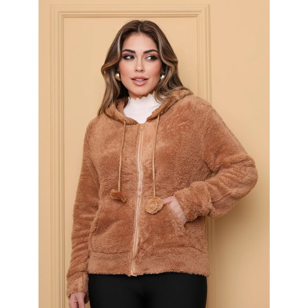 Blusa Frio Casaco Moletom Pelinho Inverno Feminino