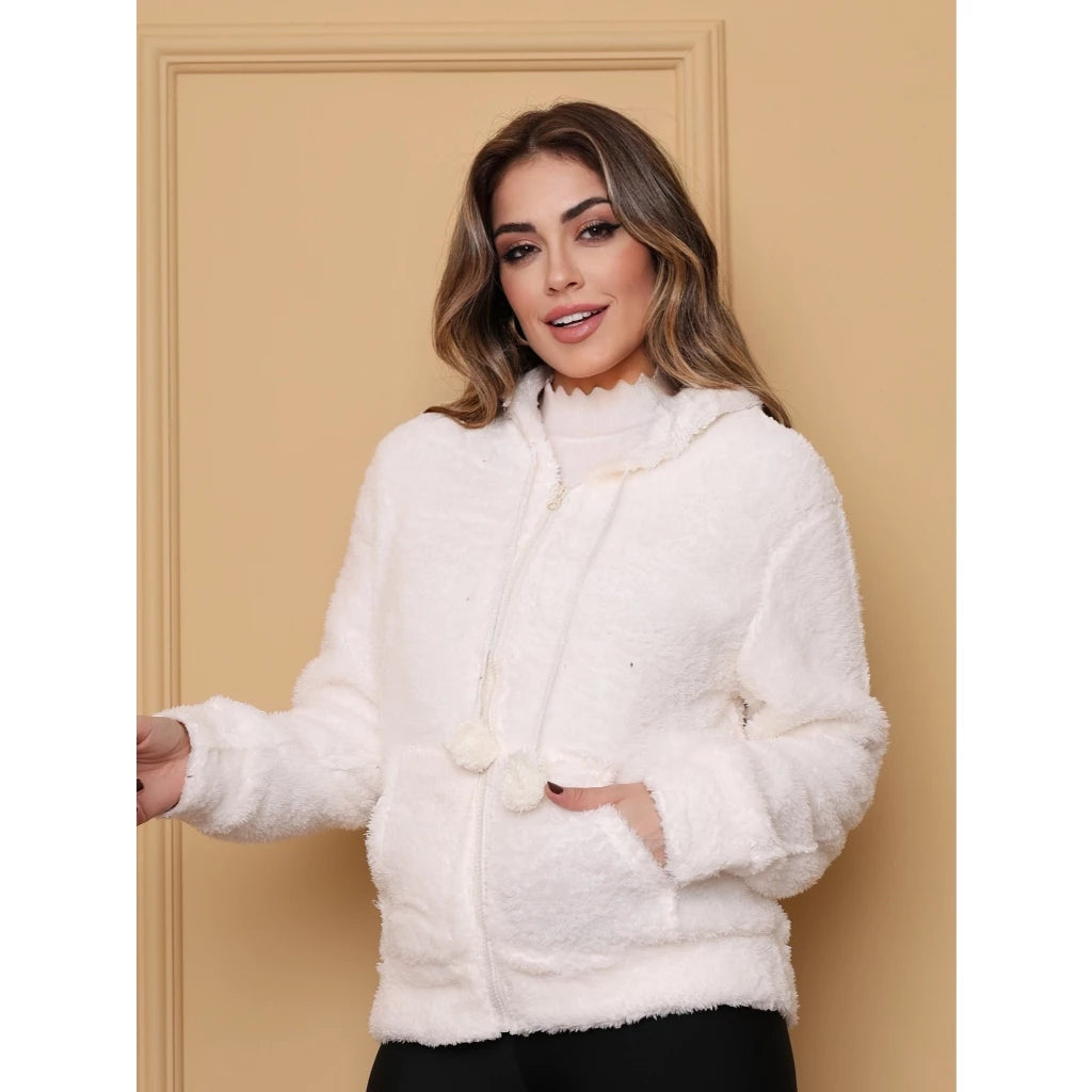 Blusa Frio Casaco Moletom Pelinho Inverno Feminino