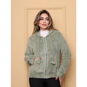 Blusa Frio Casaco Moletom Pelinho Inverno Feminino
