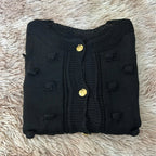 Casaco De Frio Luxo Com Detalhes e Botões De Tricot Tendência 2025