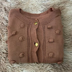 Casaco De Frio Luxo Com Detalhes e Botões De Tricot Tendência 2025