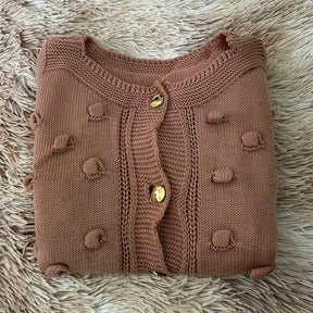 Casaco De Frio Luxo Com Detalhes e Botões De Tricot Tendência 2025