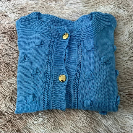 Casaco De Frio Luxo Com Detalhes e Botões De Tricot Tendência 2025