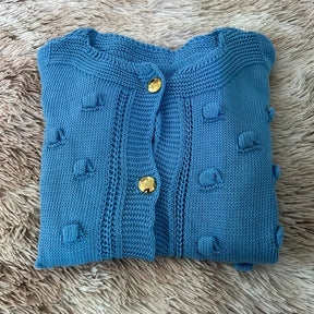 Casaco De Frio Luxo Com Detalhes e Botões De Tricot Tendência 2025
