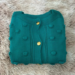 Casaco De Frio Luxo Com Detalhes e Botões De Tricot Tendência 2025