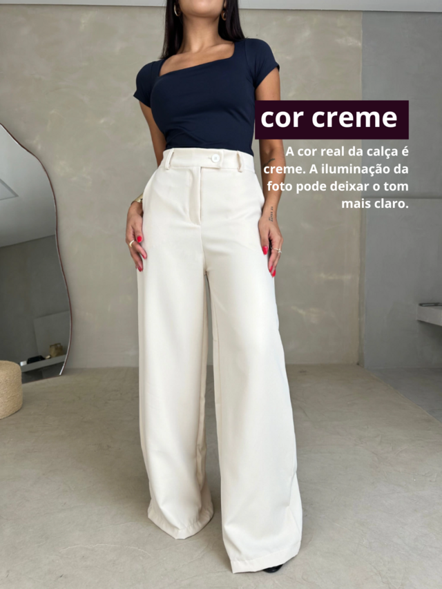 Calça Pantalona Feminina em Alfaiataria Cintura Alta Zara