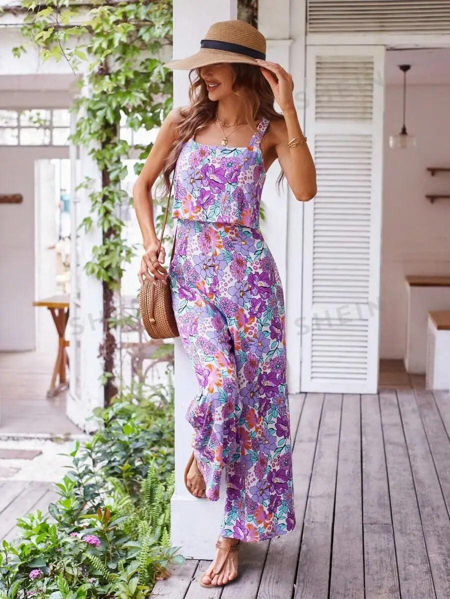 Macacão Feminino Longo Flower