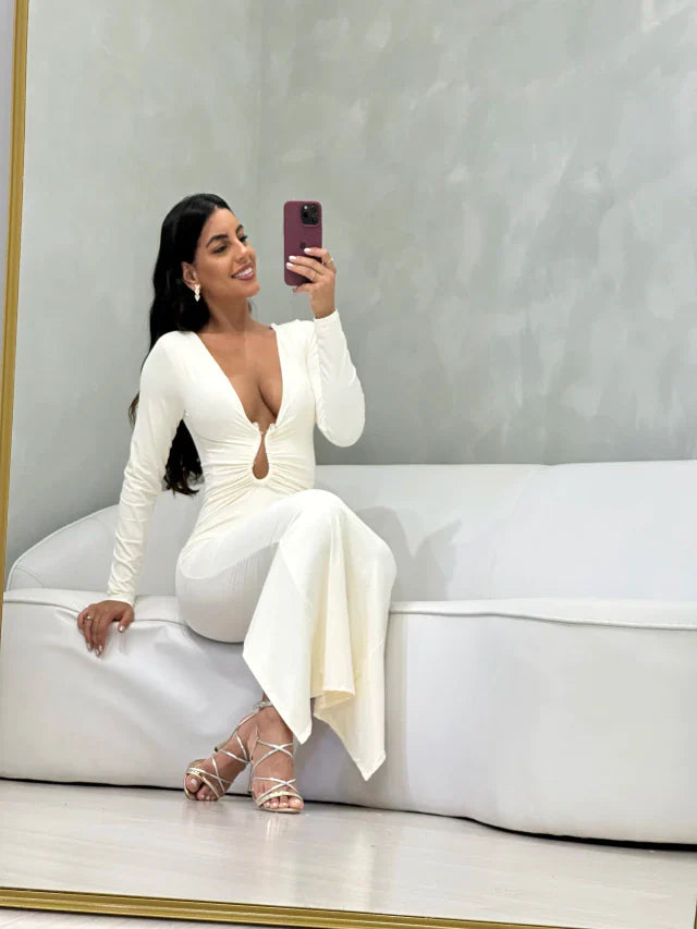 Vestido Decote Fivela