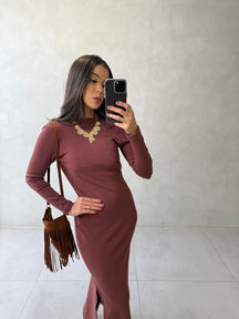 Vestido Manga Costas Nua
