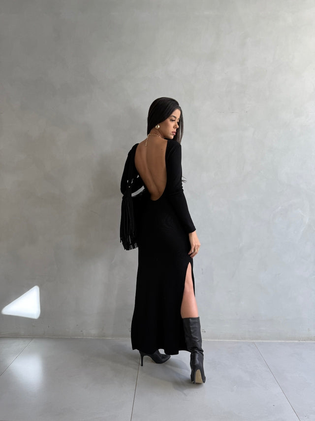 Vestido Manga Costas Nua