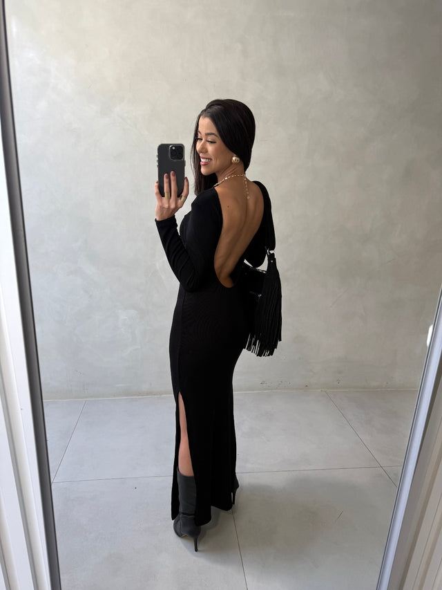 Vestido Manga Costas Nua