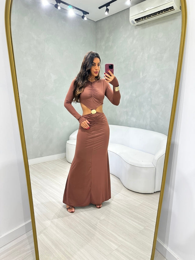 Vestido Longo Ombreira