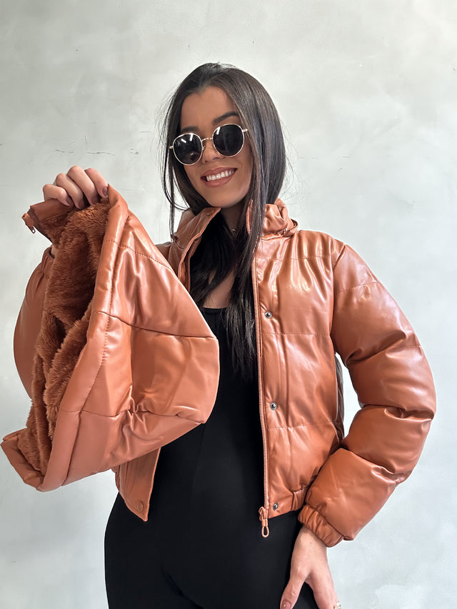 Jaqueta Puffer Couro