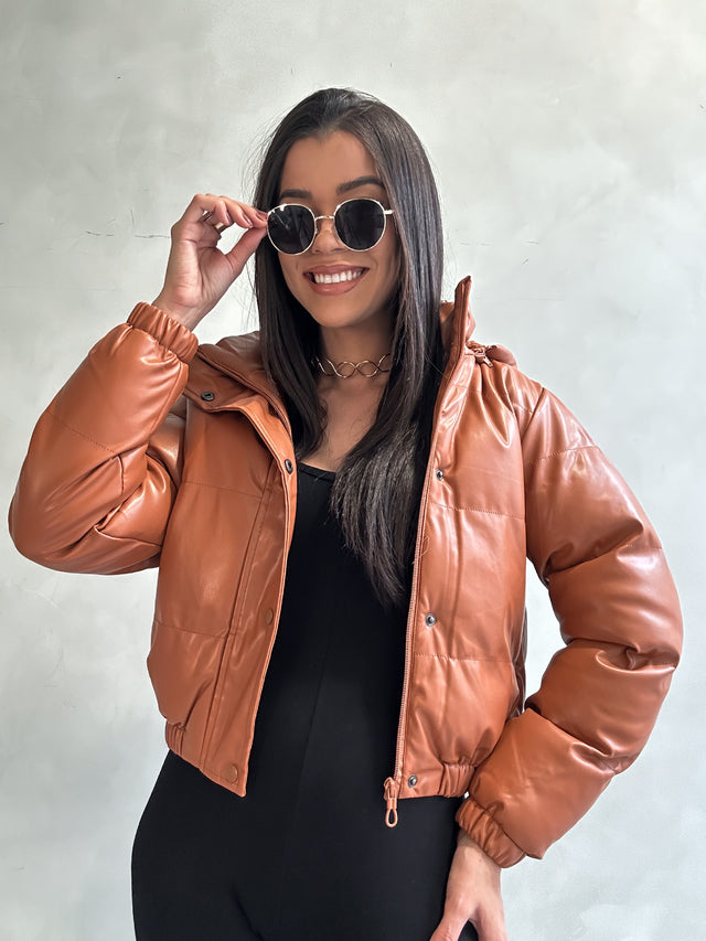 Jaqueta Puffer Couro