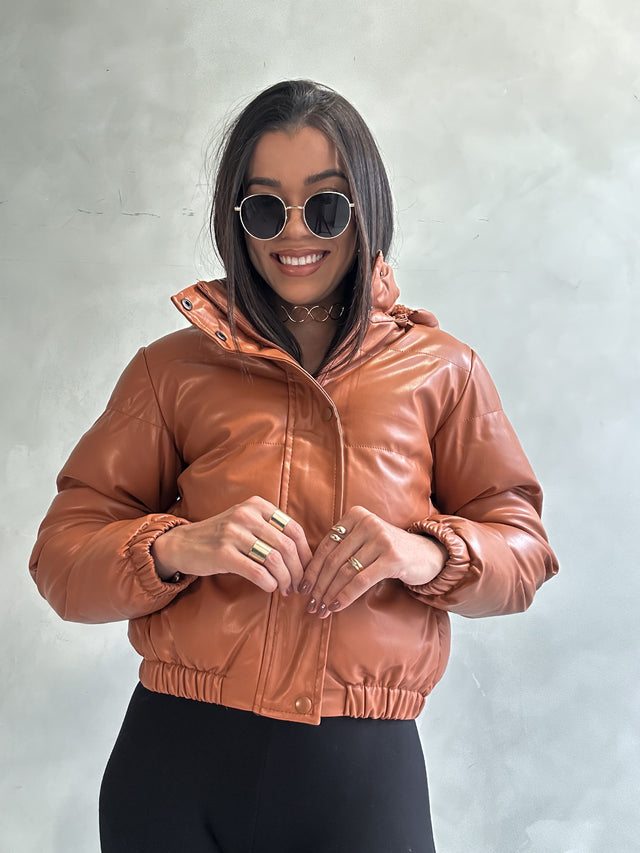 Jaqueta Puffer Couro