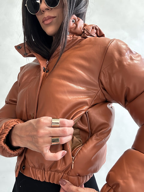 Jaqueta Puffer Couro