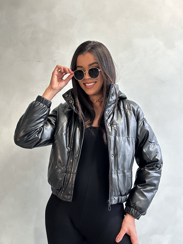 Jaqueta Puffer Couro