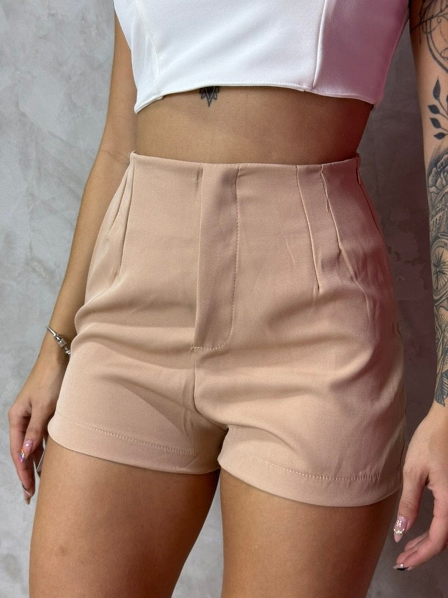 Short Alfaiataria Zara Curto chumbo