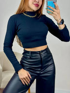 Cropped Ribana Manga Longa